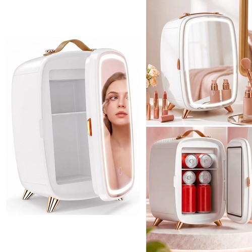 Mini skincare fridge with led - mini,